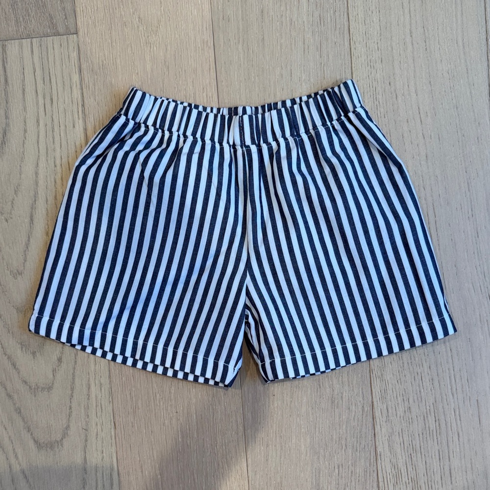 Striped Gray and White Kids Shorts